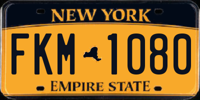 NY license plate FKM1080