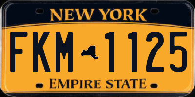 NY license plate FKM1125