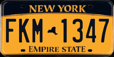 NY license plate FKM1347