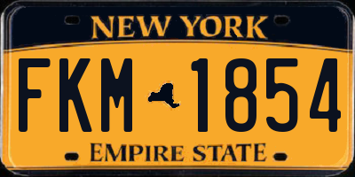 NY license plate FKM1854