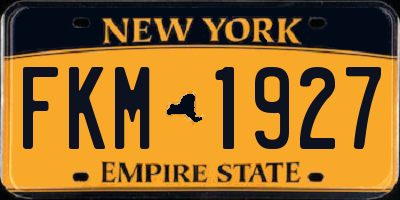 NY license plate FKM1927