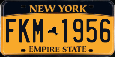 NY license plate FKM1956