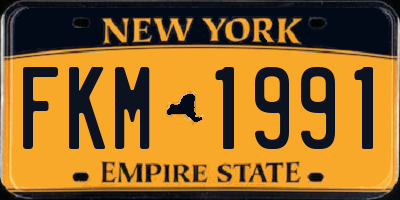 NY license plate FKM1991