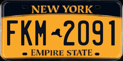 NY license plate FKM2091