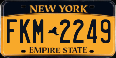 NY license plate FKM2249