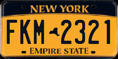 NY license plate FKM2321