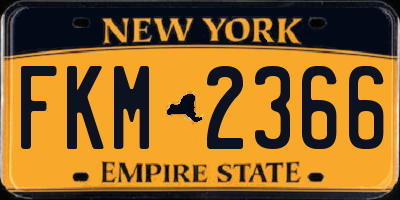 NY license plate FKM2366