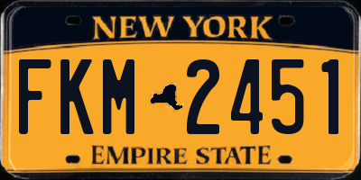 NY license plate FKM2451