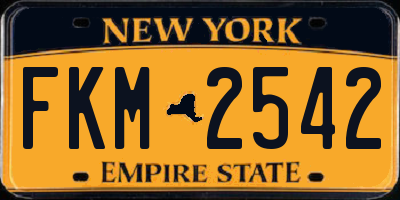 NY license plate FKM2542