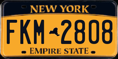 NY license plate FKM2808