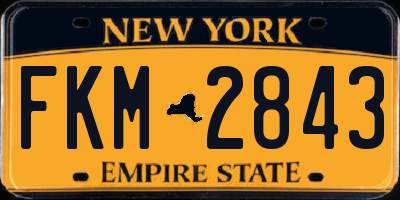 NY license plate FKM2843