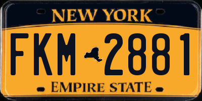 NY license plate FKM2881