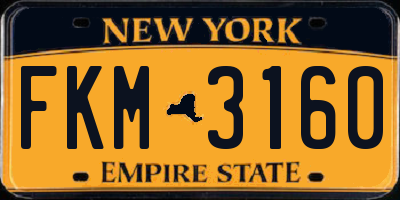 NY license plate FKM3160