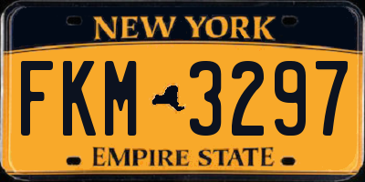 NY license plate FKM3297