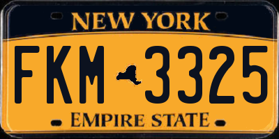 NY license plate FKM3325