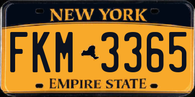 NY license plate FKM3365