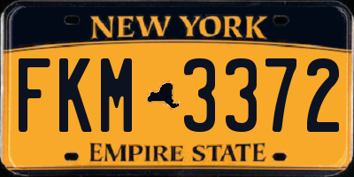 NY license plate FKM3372