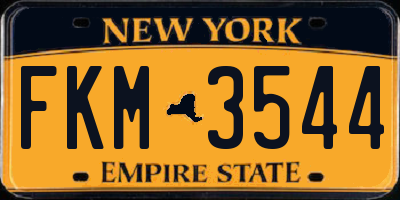 NY license plate FKM3544