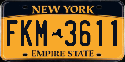 NY license plate FKM3611