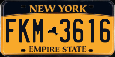 NY license plate FKM3616