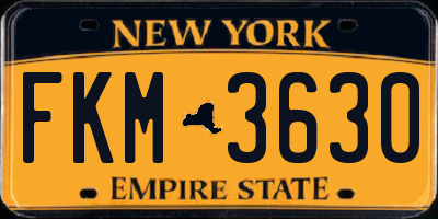 NY license plate FKM3630