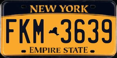 NY license plate FKM3639