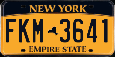 NY license plate FKM3641