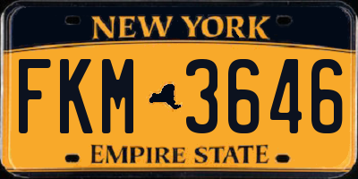 NY license plate FKM3646
