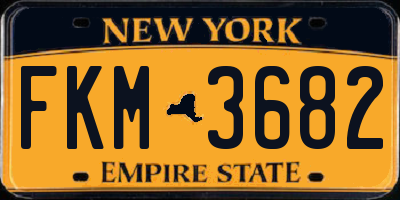 NY license plate FKM3682