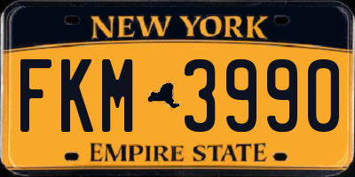 NY license plate FKM3990