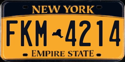 NY license plate FKM4214