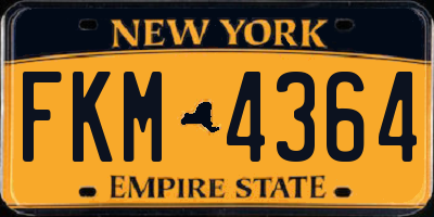 NY license plate FKM4364