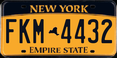 NY license plate FKM4432