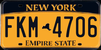 NY license plate FKM4706