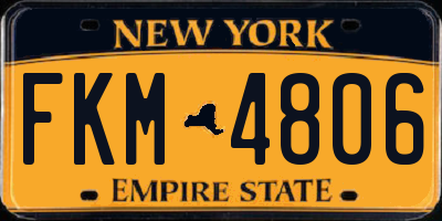 NY license plate FKM4806