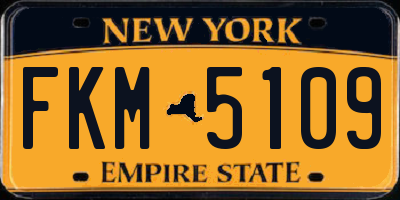 NY license plate FKM5109