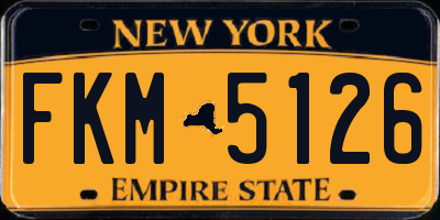 NY license plate FKM5126