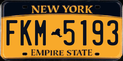 NY license plate FKM5193