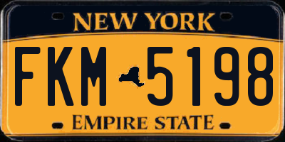 NY license plate FKM5198