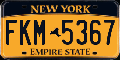 NY license plate FKM5367