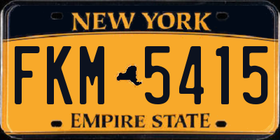 NY license plate FKM5415