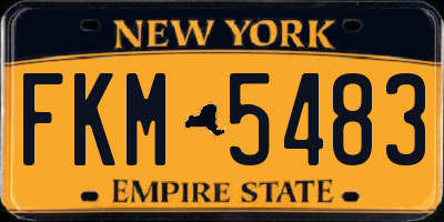 NY license plate FKM5483