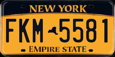 NY license plate FKM5581