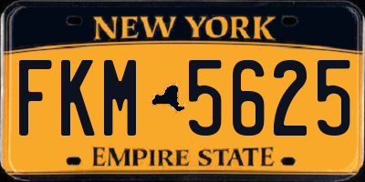 NY license plate FKM5625
