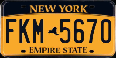 NY license plate FKM5670