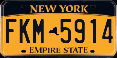 NY license plate FKM5914