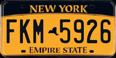 NY license plate FKM5926
