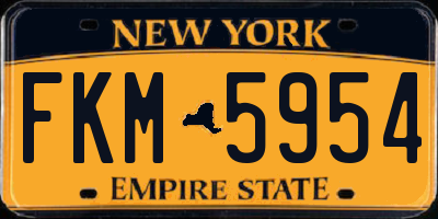 NY license plate FKM5954