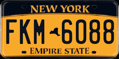 NY license plate FKM6088