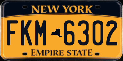NY license plate FKM6302